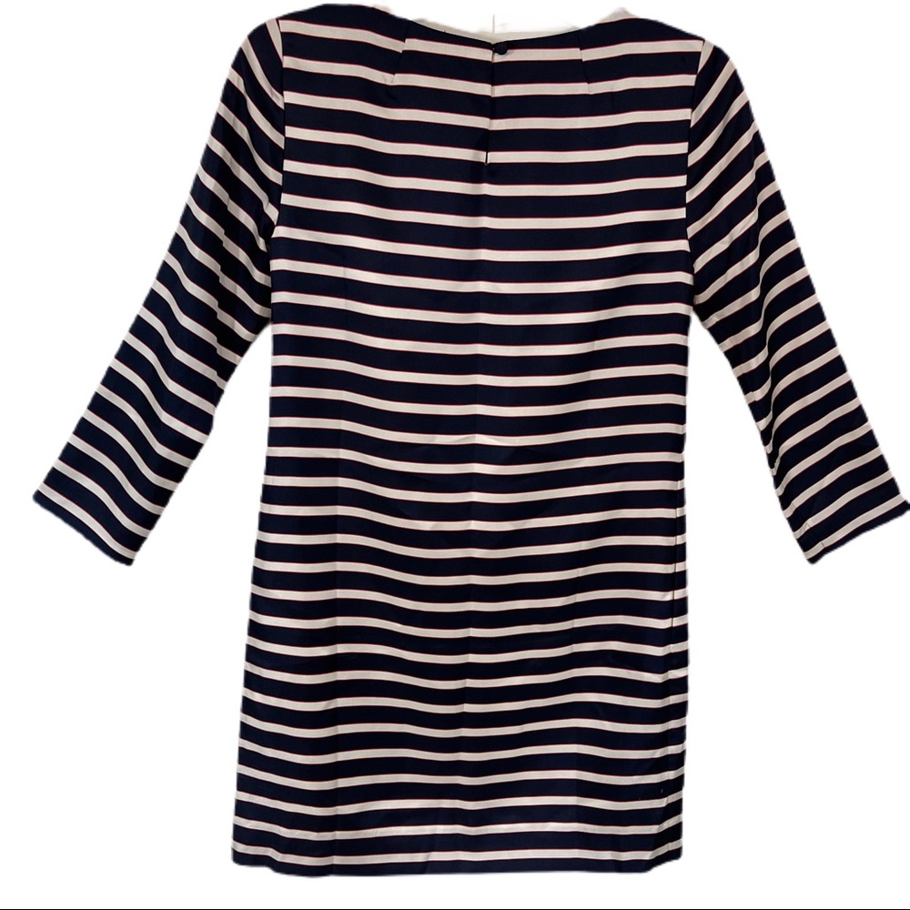 J.Crew 100% Silk Striped Sheath Dress 00 With Pockets Dead Stock - Picture 8 of 13